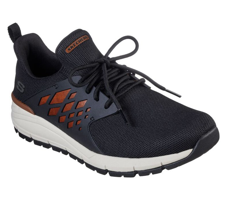 Skechers Herr Svarta Snörskor - Relaxed Fit: Volero - Arza - Sverige (TXDEF-5943)